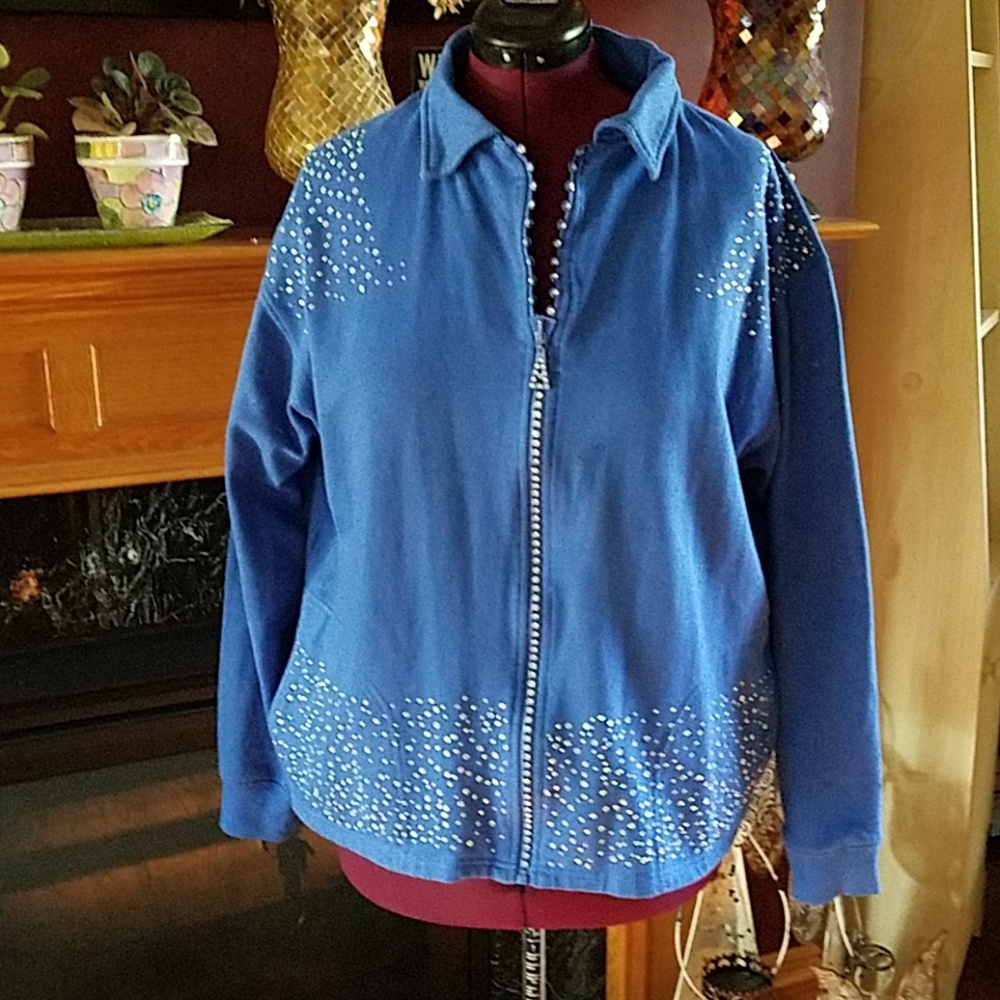 Get Lucky Plus Size Bedazzled jacket/sweatshirt